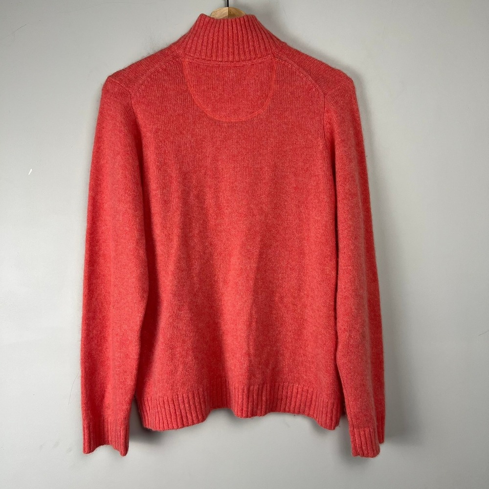 Tommy Bahama Coral 100% Cashmere Quarter Zip Sweater M Luxury Preppy Dopamine - Picture 4 of 6
